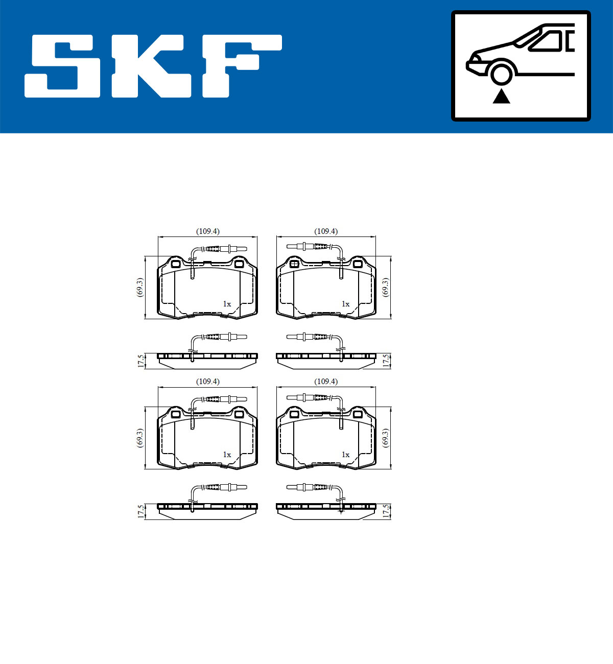 SKF VKBP 81039 E Bremsbelagsatz, Scheibenbremse